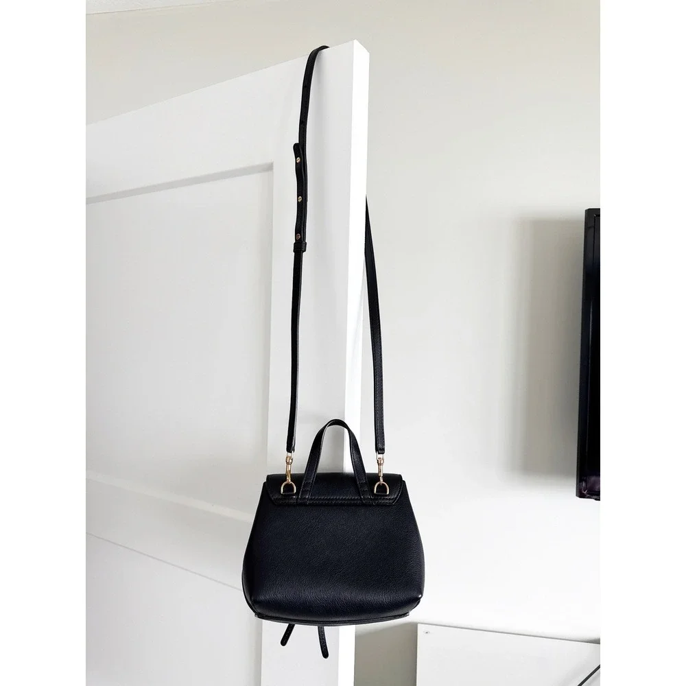 Mansur Gavriel Mini Lady‎ Bag Black Pebbled Leather Crossbody Handbag Italy